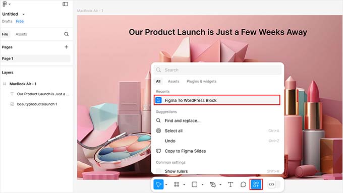 Choose Figma to WordPress Block plugin
