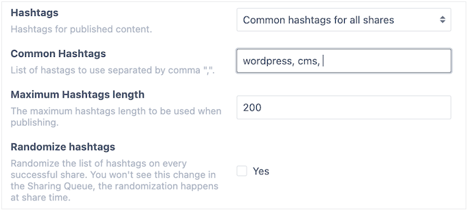 Adding hashtags to your social sharing posts