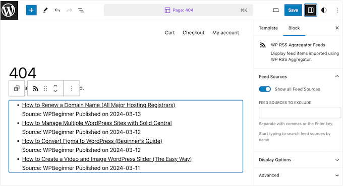 Adding an RSS feed to your theme using the WordPress full-site editor (FSE)