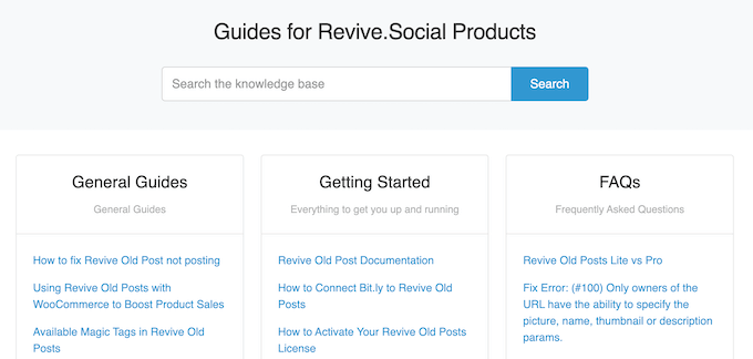 The Revive Old Posts online documentation 