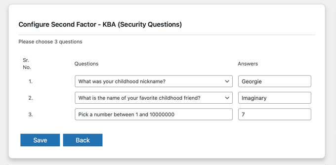 Adding Security Questions to WordPress Login