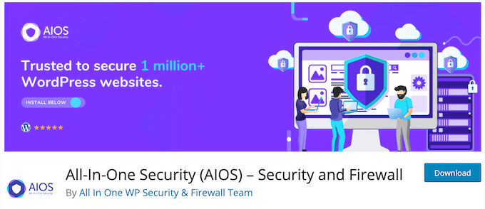The free All-In-One Security (AIOS) WordPress plugin