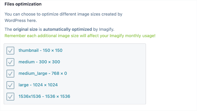 How to optimize multiple image sizes in WordPress