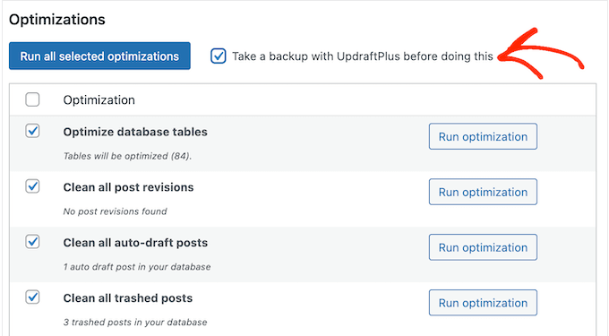 How to create a backup before optimizing your WordPress blog or website