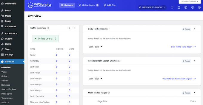 The WP Statistics WordPress analytics plugin