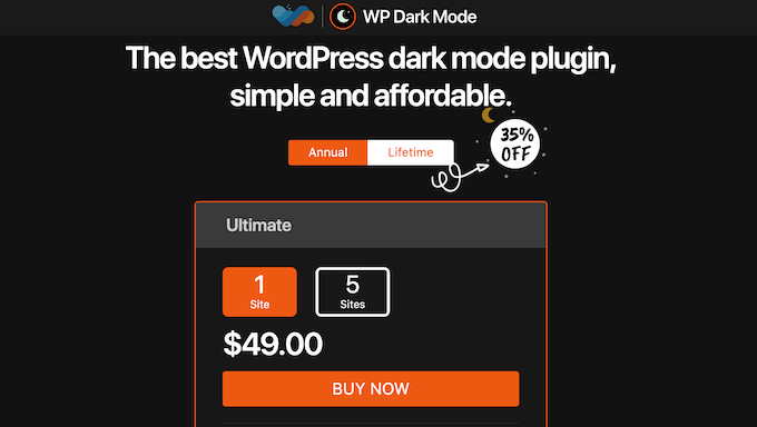 WP Dark Mode's pricing and plans