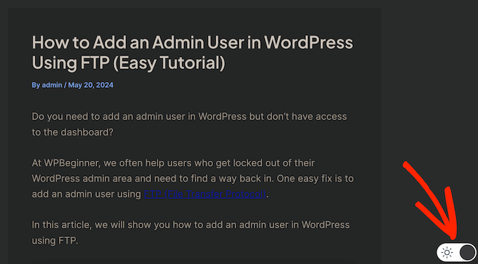 How to add dark mode to your WordPress blog or website