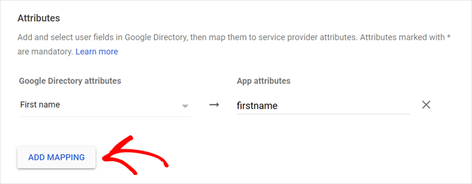 Adding first name attributes in Google Admin Console