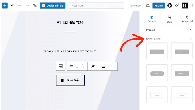 Applying presets to advanced WordPress blocks