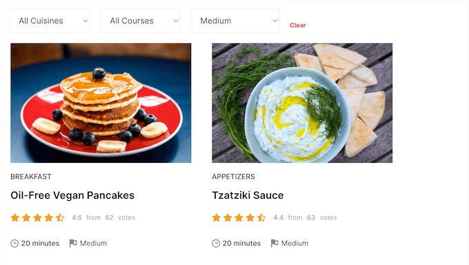Adding a recipe index to your cookery website