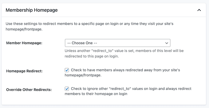 Creating a membership page that redirects automatically