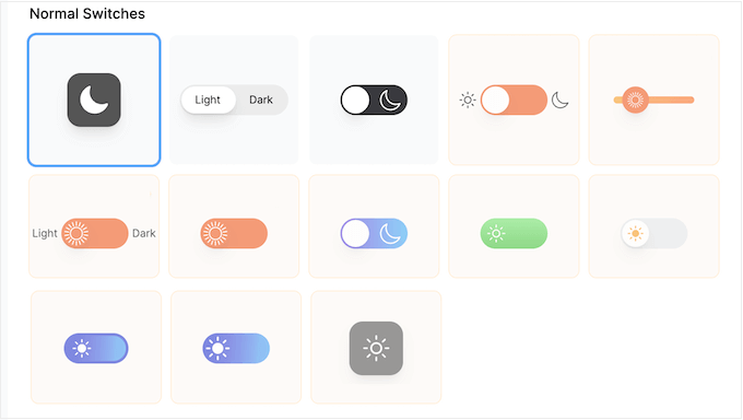 Applying a ready-made style to a toggle