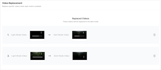 Showing alternative videos and images when your site is in dark mode