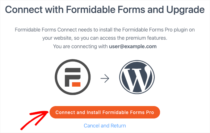 Connecting a Formidable Forms pro account