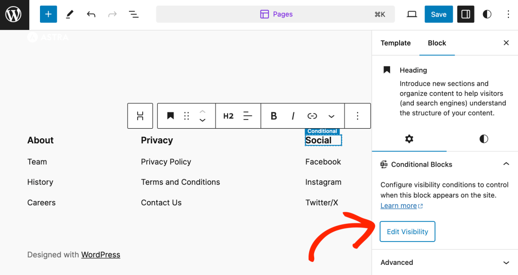 Using Conditional Blocks with the full-site editor (FSE)