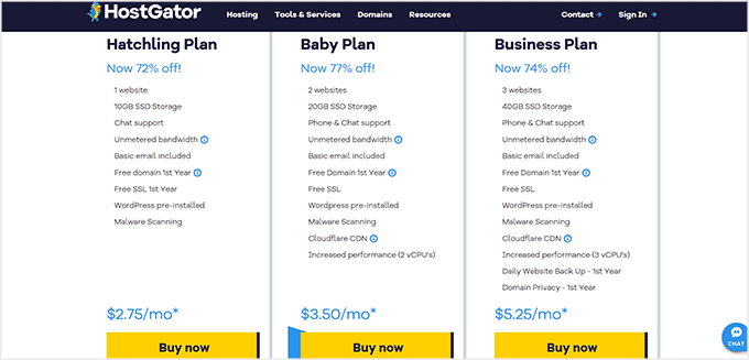 HostGator pricing