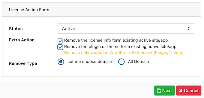 Revoking a software license on your WordPress blog or website