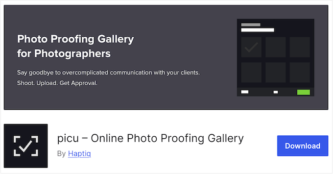 The Picu WordPress photo proofing plugin