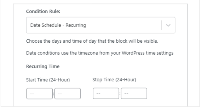 How to schedule the blocks on your WordPress website