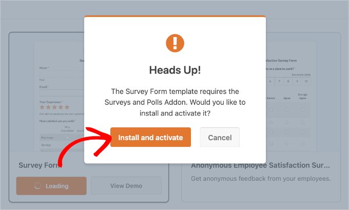 Install and activate survey addons