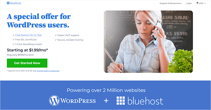 Bluehost website