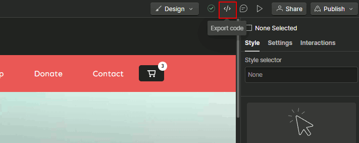 Export website code