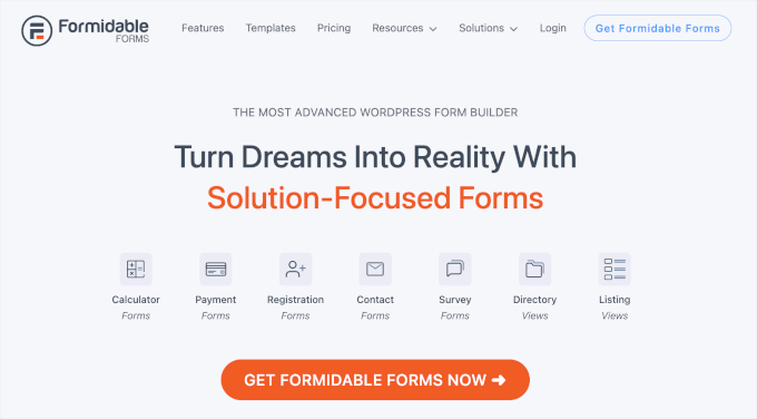 Formidable Forms' homepage