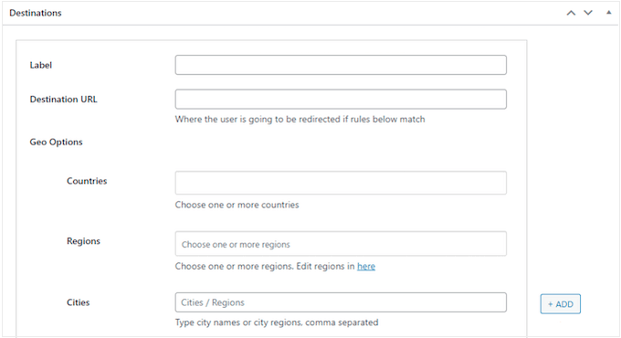 The GeoTargetingWP dashboard