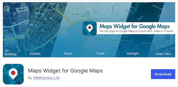 The free Google Maps Widget WordPress plugin