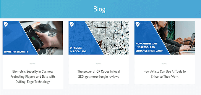 An example of a WordPress blog