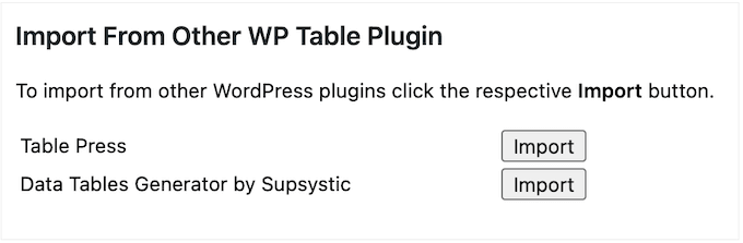 How to migrate from an alternative WordPress table plugin