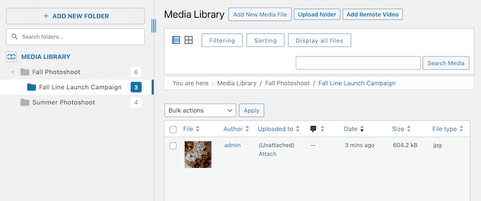 Organizing the WordPress media library into folders and sub-folders