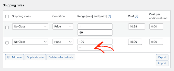 How to set flexible maximum shipping rules