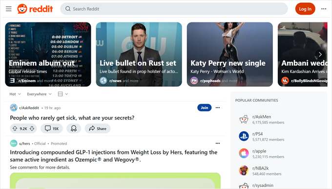 Reddit website