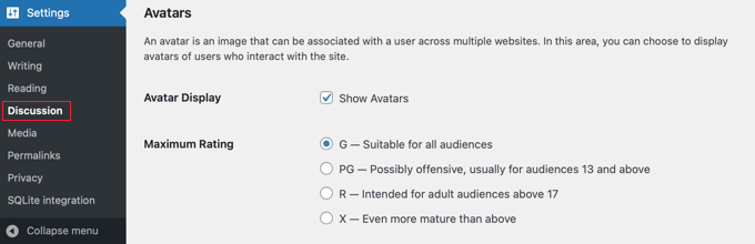 WordPress Discussion Settings