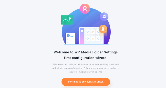 The WP Media Folder setup wizard