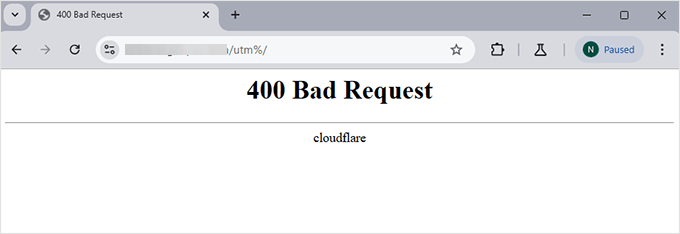 400 bad request generic error