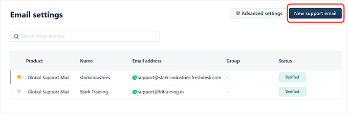 Add multiple support emails