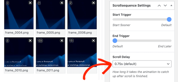 Adding a delay to your WordPress scroll effect