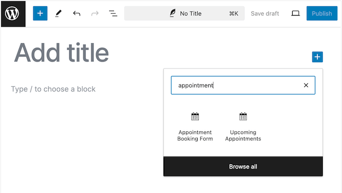 How to add an appointment booking form to your website using the block editor