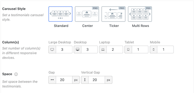 How to display visitor feedback in a carousel layout