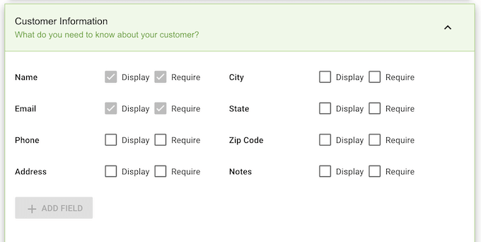 Getting a customer's information for an online booking