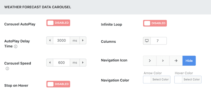 How to display your weather information in a scrolling carousel 