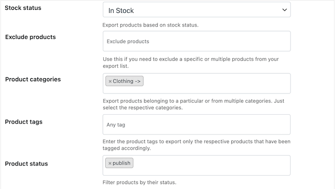 Filtering imported WooCommerce products