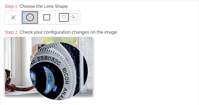 Adding a custom lens shape to your website, blog, or online marketplace