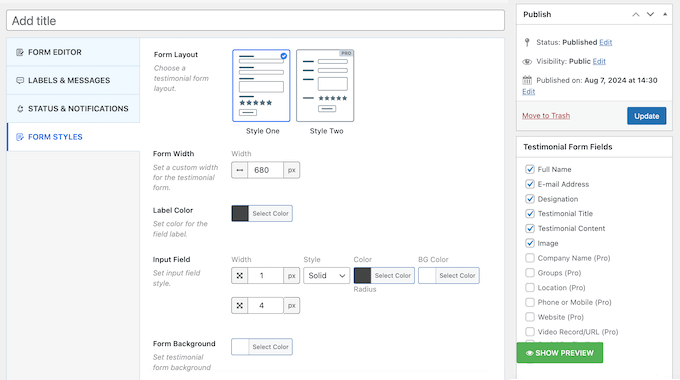 A user-friendly form builder