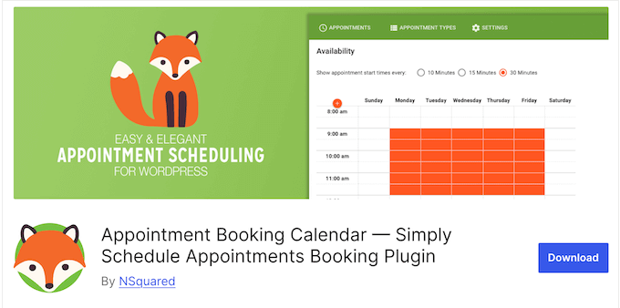 The free Simply Schedule Appointments WordPress plugin