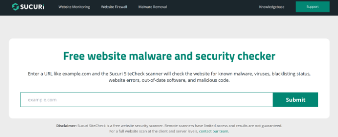 Sucuri malware scanner