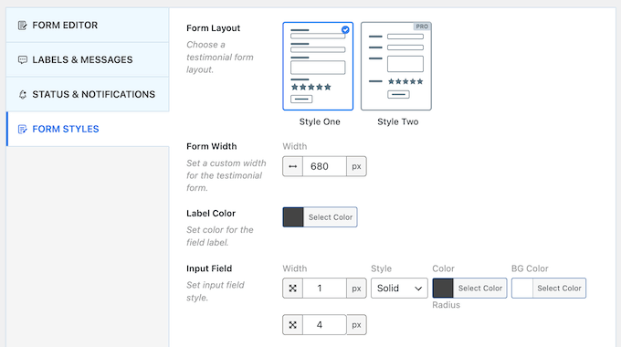 Changing the form layout in WordPress