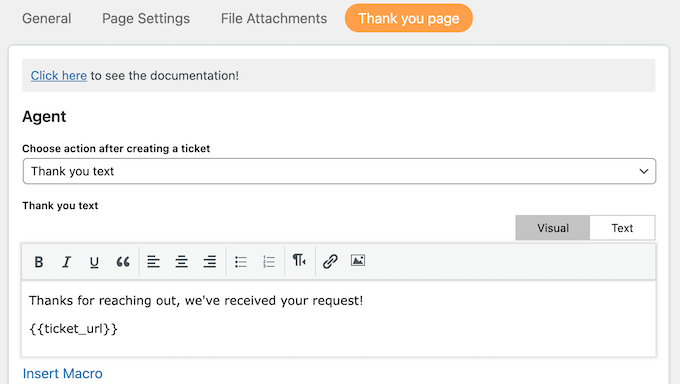 Displaying a custom thank you message to WordPress users